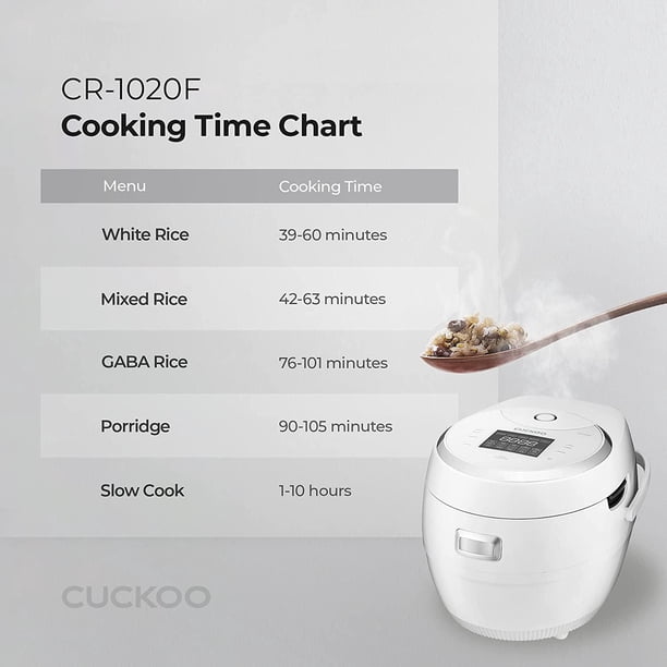 CUCKOO 10-Cup Micom Rice Cooker with Steam Tray, 17 Modes: White