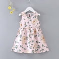 thumbnail image 2 of Yanlir Robe d'Été Sans Manches à Encolure Ronde pour Tout-Petites Filles 1-7 Ans, Robe Décontractée à Imprimé Graphique pour Adorable (Rose, 5 Ans), 2 of 4