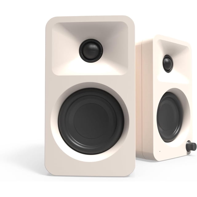 Kanto ORAMC 100W Powered Reference Desktop Computer Speakers with Bluetooth 5.0 and USB-C Input | Bi-Amplified | 100 Hz Automatic Crossover | Reference Quality Sound | Pair | Cream