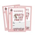 thumbnail image 1 of Darling Souvenir Pink Birthday Invitation Card Printable Fill or Write In Blank Invites Party Supplies Pack Of 28 5 x 7 Inches, 1 of 5