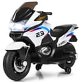 thumbnail image 1 of Costway 12V Kids Ride On Motorcycle Electric Motor Bike w/ Training Wheels & Light White, 1 of 10