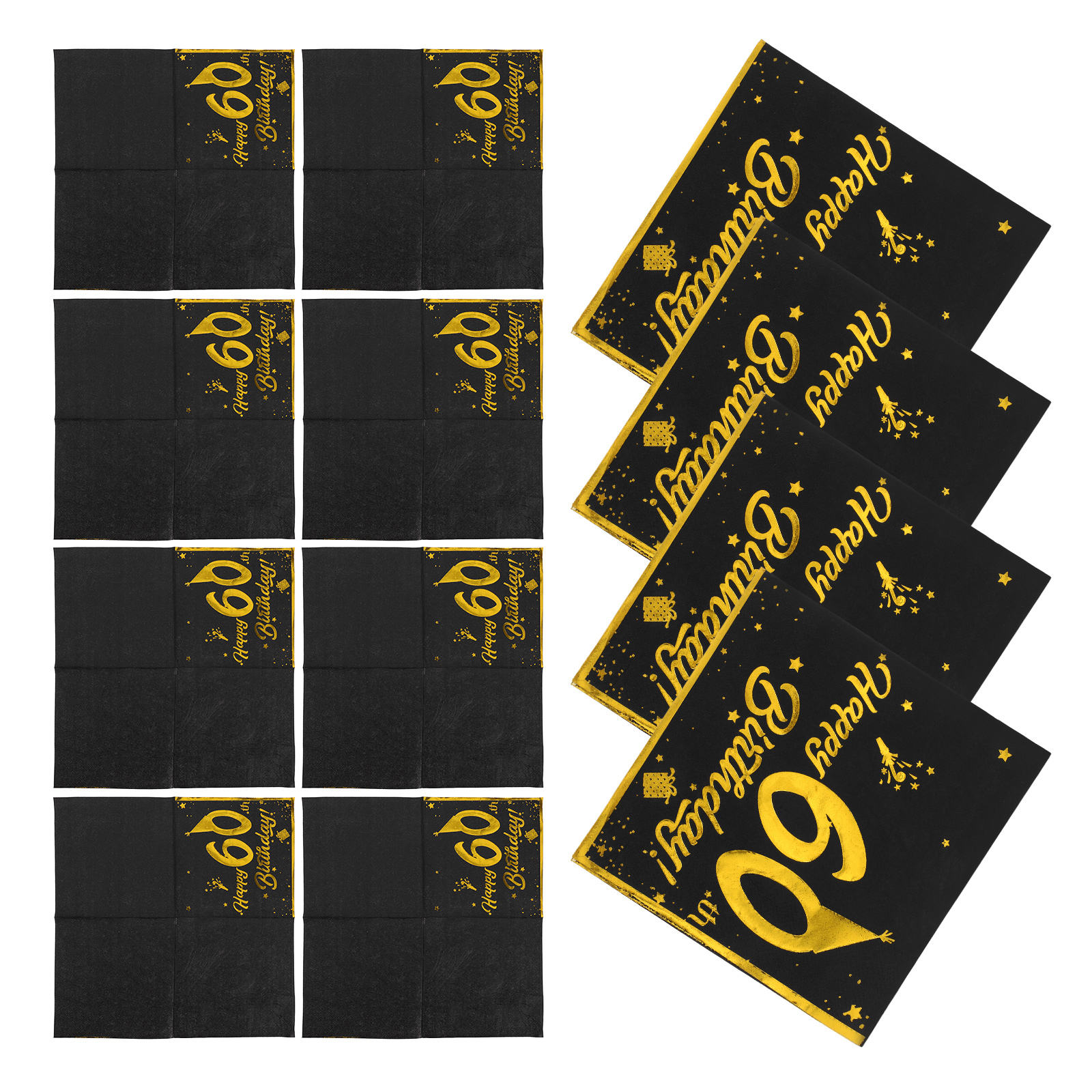 BEADCEST 40pcs Bathroom Paper Towels Elegant Design Black Paper Napkins For Guests Party Supplies