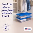 thumbnail image 2 of Homz Snaplock 41 Qt Contenant de Rangement en Plastique Empilable avec Couvercle, Lot de 2, Bleu, 2 of 10
