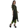 thumbnail image 3 of Moomaya Printed Traditional Clothing Womens Asymmetric Kurti Kurta With Pant Set, 3 of 6