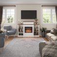 thumbnail image 3 of Ameriwood Home Gateswood Electric Fireplace with Mantel and Bookcase, Plaster and Walnut, 3 of 9