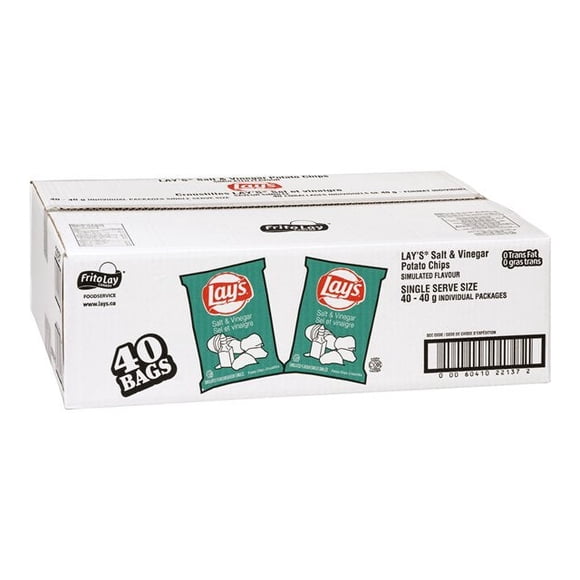 Lay's Salt & Vinegar Potato Chips | 40G/Unit, 40 Units/Case