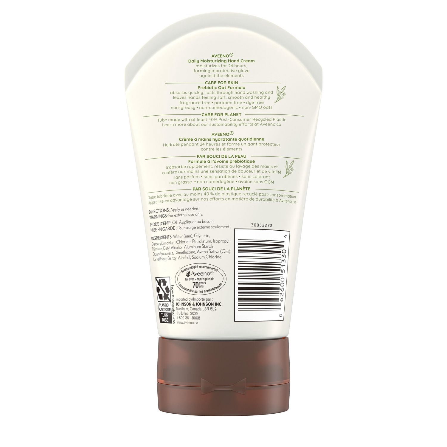 Aveeno Daily Moisturizing Hand Cream, Dry Skin Hand Lotion, Non-GMO Oat Moisturizer, Paraben Free, Fragrance Free