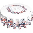 thumbnail image 1 of Nappe Drapeau des États-Unis Ronde Étoiles Américaines Papillons Cercle Nappe 60 Pouces 4th of July Memorial Day Patriotique Résistante à la Chaleur Réutilisable Housse de Table pour Décoration de Fête Cuisine Salle à Manger, 1 of 6