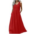 thumbnail image 1 of Kyusrd Robe Maxi pour Femmes Robe d'Été Débardeur Robe Sans Manches Robe Soleil Col en V Fluide Ligne A Longue avec Poche, 1 of 7