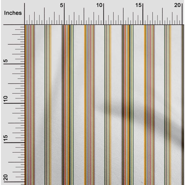 oneOone Silk Tabby Fabric Multicolor Stripe Printed Craft Fabric BTY 42 Inch Wide