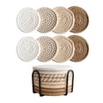thumbnail image 1 of TIELUTT sous-Verres pour Boissons sous-Verres pour Osier Chargeurs pour Assiettes de Souper Petite Table à Manger Ensemble pour 4 Table Ronde Ronde Ensemble de Cuisine Napperons Ronds Salle à Manger Intérieure Extérieure Petite Table à Manger Ensemble fo, 1 of 7