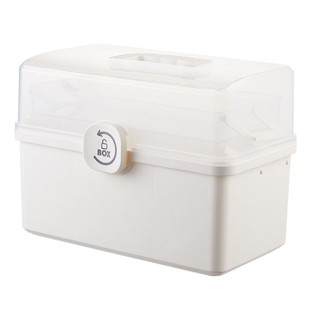 1 Pce Boîte de Rangement Familiale Étui à Médicaments Ménager Grande Capacité Étui de Premiers Soins