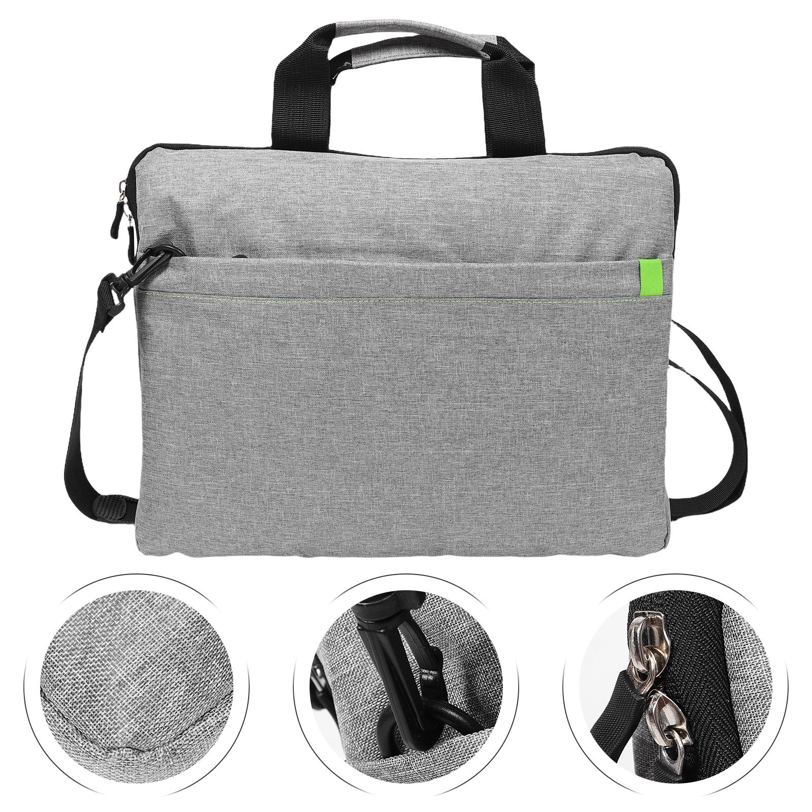 ETHZZLE Lightweight Grey Laptop Shoulder Bag with Large Capacity Protective Sleeve for Office Use