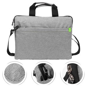 ETHZZLE Lightweight Grey Laptop Shoulder Bag with Large Capacity Protective Sleeve for Office Use