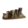 thumbnail image 3 of Bougie et Plateau en Marbre Rouge et Blanc Artisanal Fait Main 5 Pcs, 3 of 3