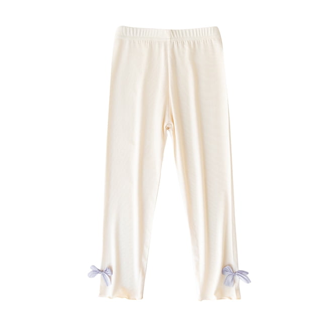 MeetoTime Leggings Légers pour Tout-Petits Enfants Filles Extensibles Confortables en Coton Taille Haute Leggings