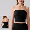 thumbnail image 2 of Dealovy Tube Tops for Women Strapless Going out Tops Built in Bra Sleeveless Ruched Summer Crop Top, 2 of 5