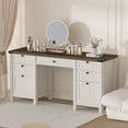 thumbnail image 2 of FIAKOA 62"Executive Desk, Modern Farmhouse Computer Desk with Drawers & Cabinet, White Home Office Writing Workspace Desk for Work Study, 2 of 8