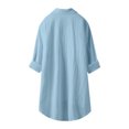 thumbnail image 4 of Weiqiqre Womens Spring Tops Oversized Linen Shirts Blouses Tops Long Sleeve High Low Button Up Shirts, 4 of 4