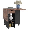 thumbnail image 1 of HOMCOM Foldable Dining Table, Drop Leaf Table with Storage for Kitchen, 1 of 10