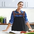 thumbnail image 1 of ZZkhGO Solid Color Kitchen Apron, Waterproof Oil Resistant Cooking Bib, Adjustable Ties Unisex Apron for Baking, Grilling, 1 of 6