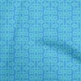 thumbnail image 1 of oneOone Viscose Chiffon Turquoise Blue Fabric Geometric Craft Projects Decor Fabric Printed By The Yard 42 Inch Wide, 1 of 5