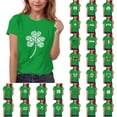 thumbnail image 1 of MKOSPLRT T-Shirts Trèfle pour Garçon Fille Fête de la Saint-Patrick T-Shirts à Manches Courtes Col Rond T-Shirts Graphiques avec Nœud Blouses Coupe Ample 3-15 Ans, 1 of 6