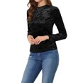 thumbnail image 4 of INSPIRE CHIC T-Shirts en Velours pour Femmes Col Rond Manches Longues Décontracté m Noir, 4 of 7