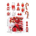 thumbnail image 3 of TopLLC 32 Pcs Christmas Tree Hanging Ornaments Set, Pre-Tied Shatterproof Plastic Assorted Baubles with Rope, Glitter Xmas Tree Decorative Pendants Christmas Decorations for Party Holiday Wedding, 3 of 6