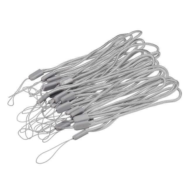 Unique Bargains 18cm Portable Item Nylon Cord Lanyards Hand Wrist Strap String Gray 20 Pack