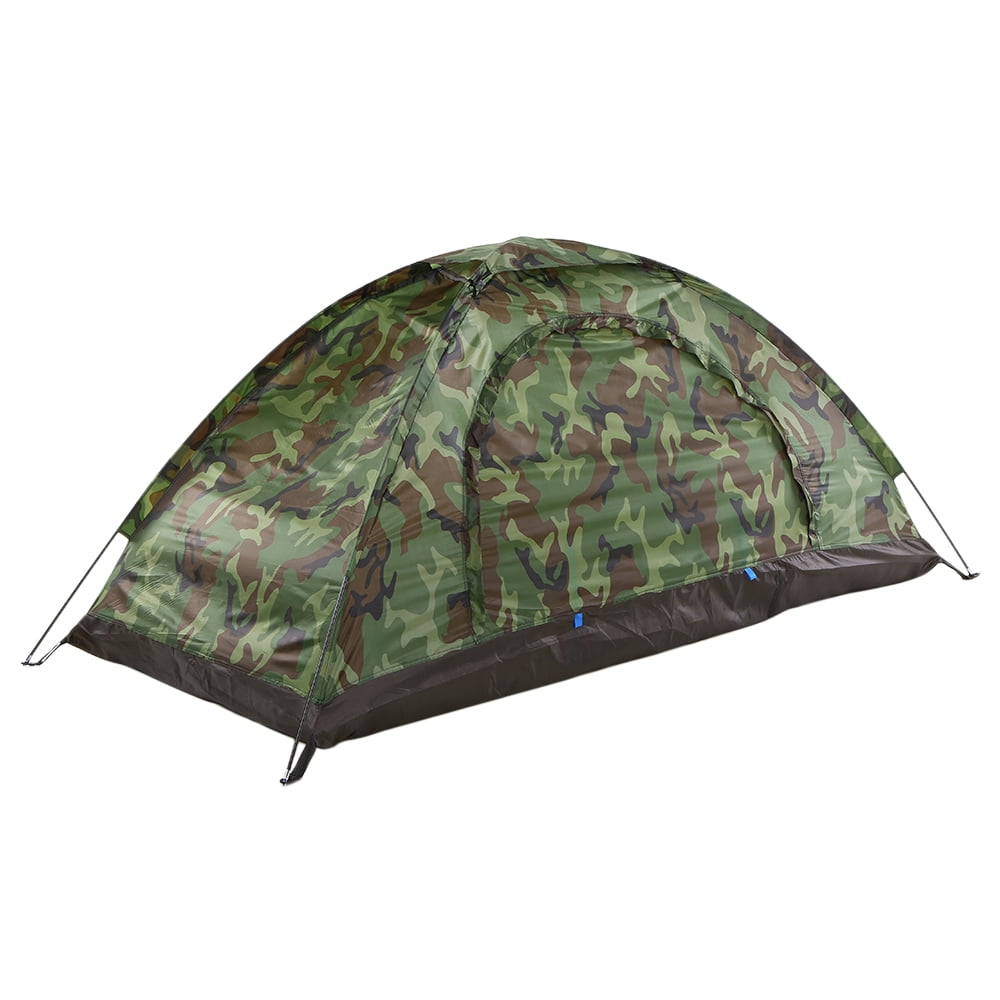 Anself Camping Tent For 1 Person Single Layer Outdoor Portable Camouflage Travel Beach Tent S