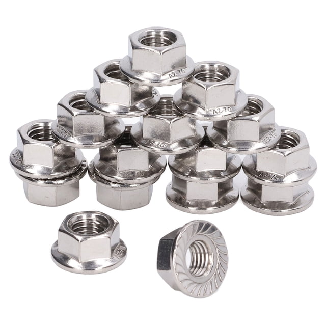 Écrous de Fixation, Écrou à Bride Fixation Ferme Design Standard A2-70 Acier Inoxydable pour Réparation pour Entretien M3,M4,M5,M6,M8,M10,M12