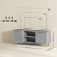 thumbnail image 3 of HOMCOM TV Stand with 2 Open Shelves and 2 Cabinets for 55 Inch TV, Grey, 3 of 10