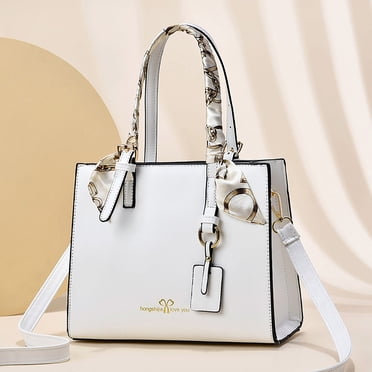 Bmisegm Womens Tote Bag Fashion Handbags Ladies Purse Satchel Shoulder Bags Leather Bag White One Size