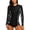 Black, variant on Charmo Women's Zip Front Rash Guard Long Sleeve Rashguard Top Sun Protection Swim Shirt