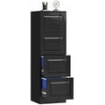 thumbnail image 1 of HOMCOM 4 Drawer File Cabinet with Lock, Vertical Filing Cabinet, Black, 1 of 10