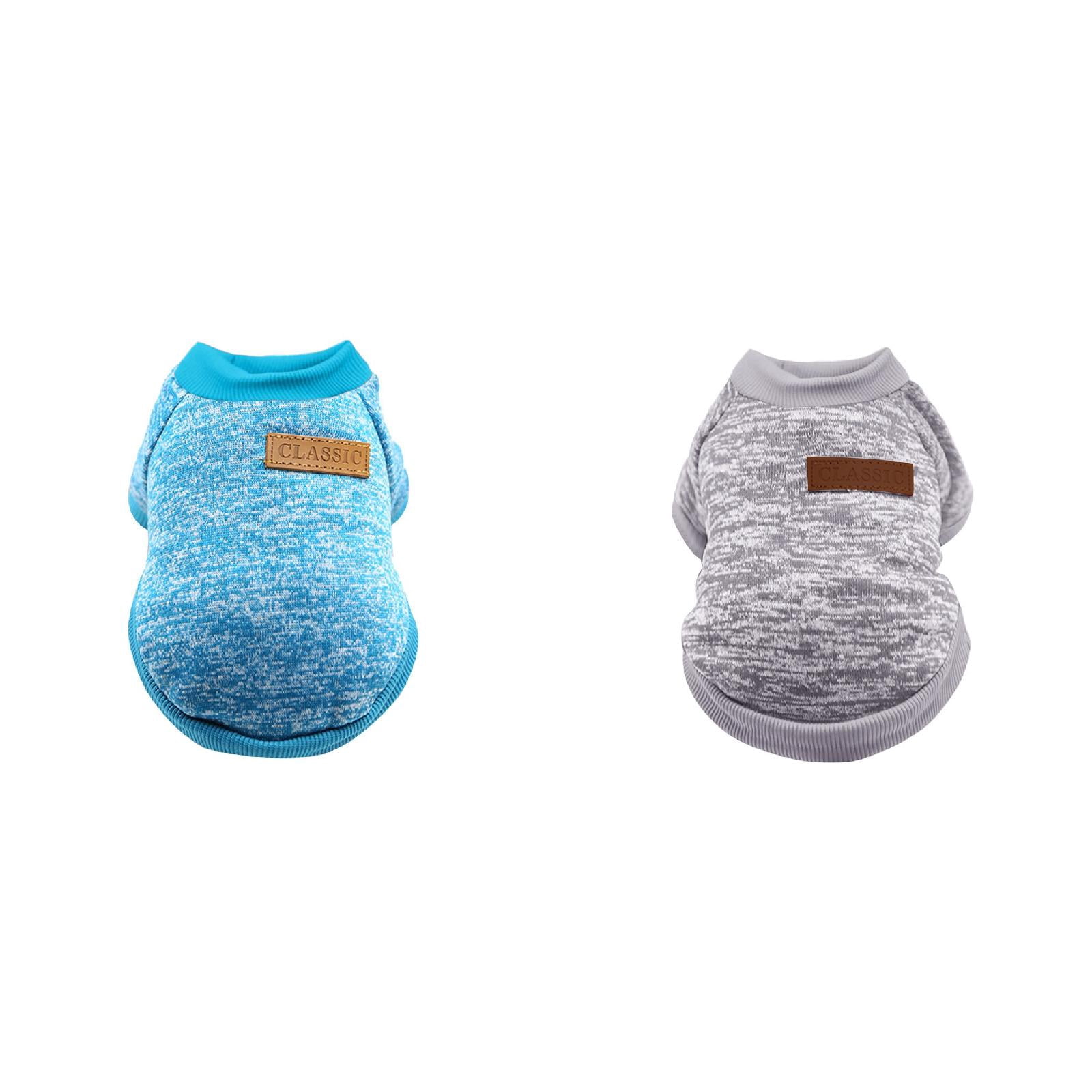 (2-Pack) Rinsvye Pet Dog Puppy Classic Dog Sweater Size Small Sweater Fleece Sweater Clothes Sweaters for Small Dogs Warm Sweater Winter