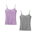 thumbnail image 3 of Timegard Camisoles 2 Pcs pour Femmes avec Soutien-Gorge Intégré Grande Taille Col Rond Respirantes Confortables Extensibles, 3 of 3