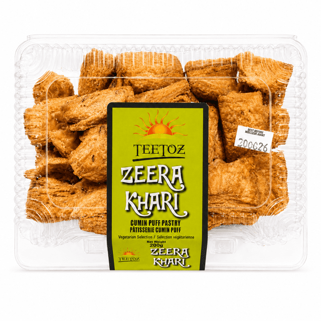Teetoz Zeera Khari Cumin Puff Pastry – Crispy & Flaky Tea Time Snack, 200g