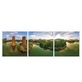 thumbnail image 1 of Furinno Senia Sun & Moon 3-Panel MDF Framed Photography Triptych Print, 48" x 16", Twin Pagodas, 1 of 3