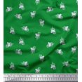 thumbnail image 1 of Soimoi Green Poly Georgette Fabric Artistic Floral Printed Fabric 1 Yard 52 Inch Wide, 1 of 5