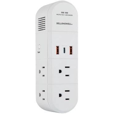 Bell + Howell Swivel Power Surge Protector 9-Device Charging Station with 180° Swivel Plug, Quick Charge
