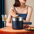 thumbnail image 4 of Electric Multi-Purpose Hot Pot with Steamer Non-Stick Adjustable Temperature Cooking Pan, electric hot pot, multi-purpose cooker,Dark Blue,1PC, 4 of 10