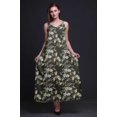 thumbnail image 2 of Bimba Robe Longue Maxi Imprimée en Rayonne pour Femmes à Bretelles Spaghetti Ajustables Boho - Très Petit, 2 of 5