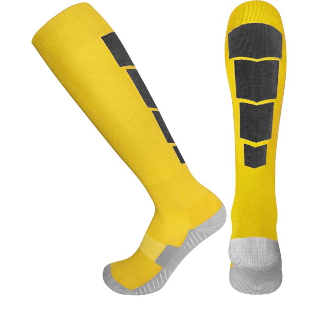 Elite Athletic Compression Socks - Over The Calf | Perfect for Soccer, Football, Baseball, Basketball, Hockey - All Sports Performance (Yellow/Black - Medium)