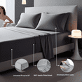 thumbnail image 3 of TOP SELL 100 % Cotton Luxury Sheet Sets 4 Pieces 600 Thread Count set includes Fitted sheet (all round elastic) Flat sheet and two Pillowcases (envelope closer), 3 of 6