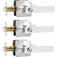 thumbnail image 1 of Poignées de Porte en Nickel Satiné, Levier d'Intimité Intérieur, Boutons de Porte en Nickel avec Verrou, Leviers de Porte, Poignée pour Chambre et Salle de Bain, Réversible, 1 of 7