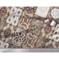 thumbnail image 2 of Soimoi Rayon Crepe Fabric Check & Damask Patchwork Decor Fabric Printed Yard 46 Inch Wide, 2 of 3