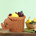 thumbnail image 1 of Paniers de Rangement en Rotin Paniers de Service Alimentaire Paniers de Collations Paniers de Fruits Paniers de Fruits en Rotin Forme d'Éléphant Dessin Animé Paniers de Rangement pour Pain Fruits et Collations, 1 of 8