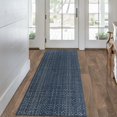 thumbnail image 3 of Seavish Hallway Runner Rug, Low Pile Washable Kitchen Runner Rug 2x6, Cotton Woven Reversible Entryway Rug, Dark Blue Farmhouse Throw Rug Runner for Living Room Bedroom Laundry Patio, 3 of 8